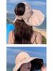 2025 Black Vinyl Wide Brim Open-Top Sun Hat with UV Protection and Heat Insulation