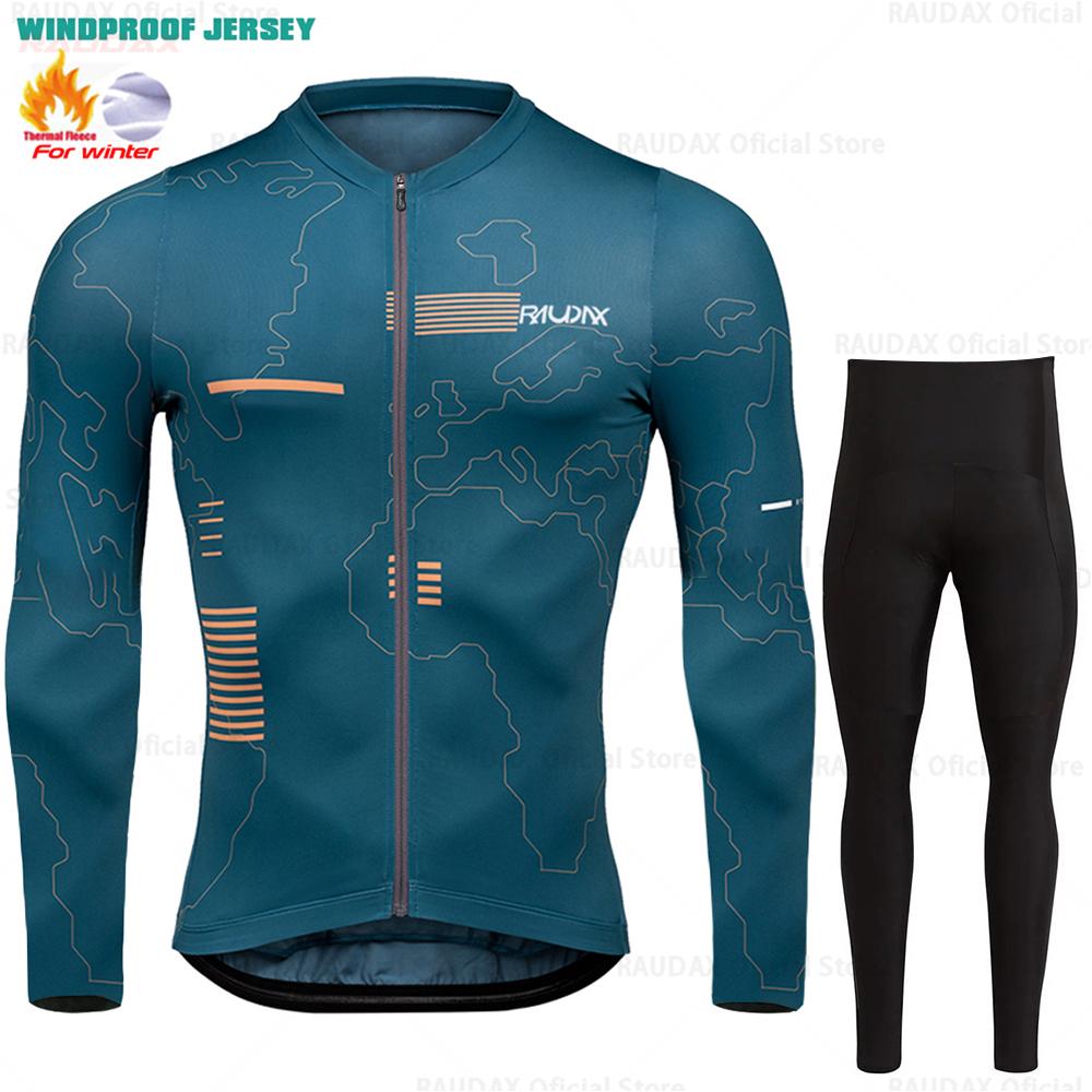 2026 Winter Velvet Warm Cycling Suit Set Thermal Fleece Clothing Sets Top Cycling Jersey Sport Bike MTB Riding Clothing Warm Jackets for Man