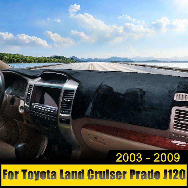 Автомобиль Для Toyota Land Cruiser Prado 120 J120 2003-2006 2007 2008 2009 Накладка на панель приборов Защита от света Коврик Анти-УФ Нескользящий коврик