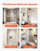 Fixed Glass Shower Panel, 864 x 1870 mm Semi-Framed Fixed Shower Screen, 8 mm Thick Clear Tempered Glass Door with Bottom Seal Strip and Hardware,
