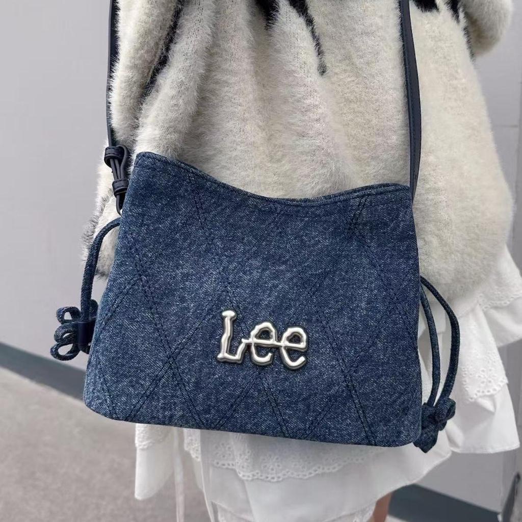 New Lee Denim Shoulder Bag, Adjustable Strap Regular Women's Vintage Denim Blue LE240104M-523