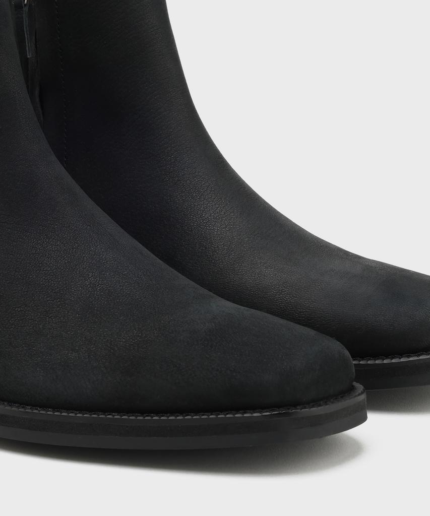 Firenze Atelier [Vibram] Minimal Semi-Square Zip-Up Boots 7430-Z [Natural Black]
