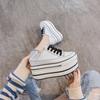 Muffin Shoes Platform Leather Surface Two Wear White Shoes Inner Height Increase Spring Korean Version Women's Board Shoes Casual Shoes