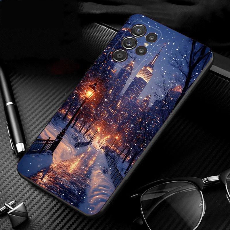 Phone Case For Samsung Galaxy S25 S24 S23 S22 S21 Ultra S24 S23 S22 S21 S25 Plus S24 S25 FE Winter Snow Light Sceneary