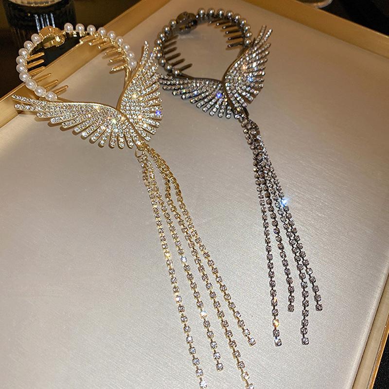 1 шт., заколка для волос с пряжкой в ​​форме хвоста и жемчужной кисточкой