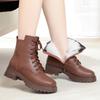 Boots Female Winter Large Size Non-slip Women's Snow Boots Genuine Leather Warm Women Ankle Boots