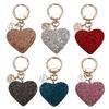 Interior Accessories Backpack Pendant Keys Holder Key Ring Love Heart Keychain Crystal Keyring