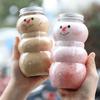 1/2/5/10PCS 500ML Christmas Snowman Milk Juice Tea Bottles Xmas Drink Bottle Plastic Transparent Cup Candy Biscuits Sealed Jar