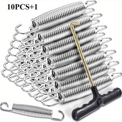 11 сменных пружин для батута из оцинкованной стали, прочные, 5,5 дюйма, с Т-образным крючком для пружин для занятий спортом на открытом воздухе