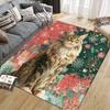 Christmas cat Home Sofa Decoration for Living Room & Bedroom, Non‑Slip Play Flannel Floor Mat for Game Room