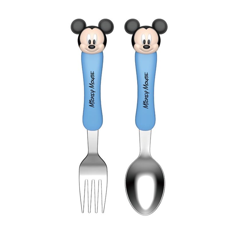 Мультяшная детская ложка для кормления из нержавеющей стали с портативной коробкой