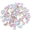 50Pcs Colored Crystal Glass Beads Mixed Star Moon Loose Pendant Beads For DIY Crafts Jewelry Handmade Earring Necklace Accessory