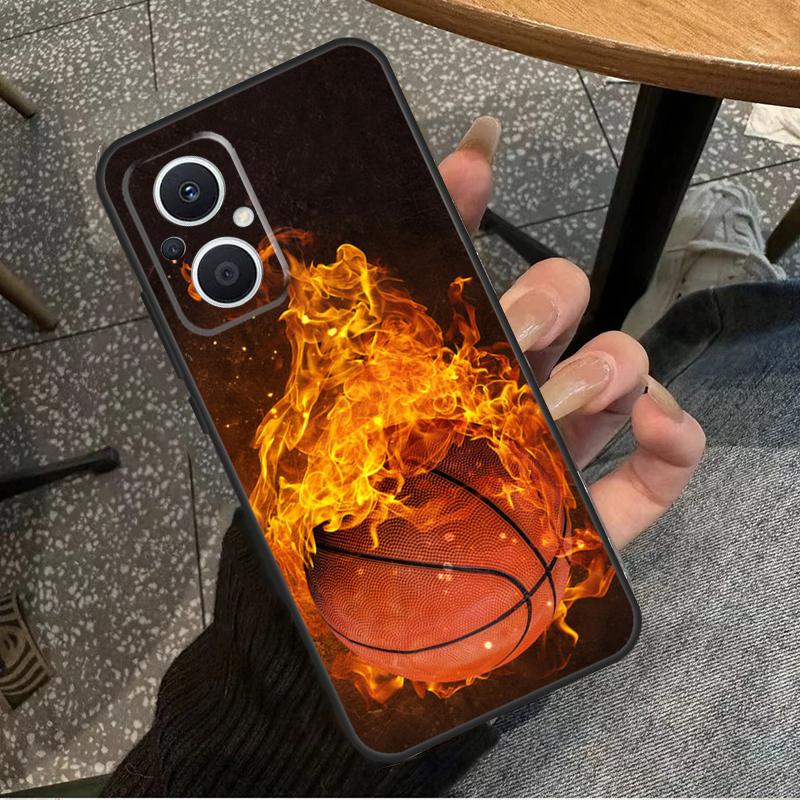 Basketball On Fire For OPPO Reno 10 11 12 13 14 Pro 7 8 Lite 8T 11F 12F 13F 14F OPPO Find X8 X9 X5 X6 Pro Case