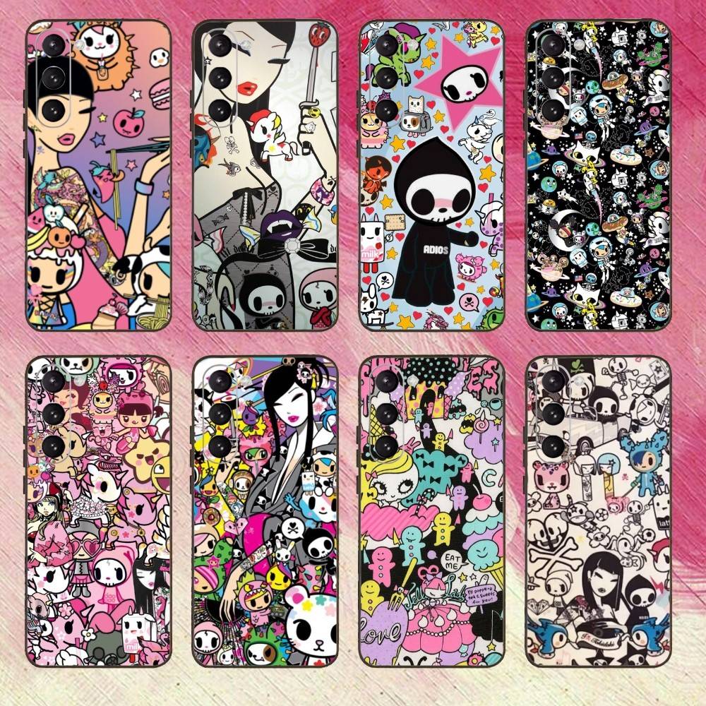 Japan T-okidokis Phone Case For Samsung Galaxy A73,A72,A71,A70,A53,A52,A51,Others Soft Black Cover