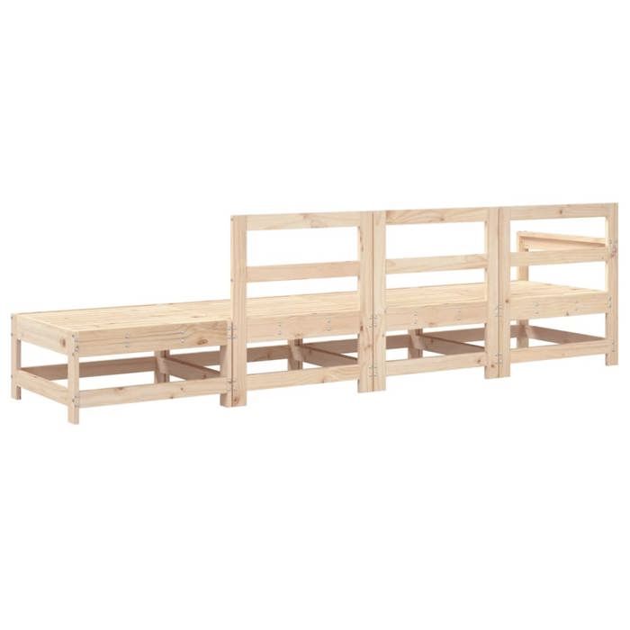 VidaXL Salon de Jardin 4 pcs, Canapés avec Repose-pieds, Sièges avec Dossier et Accoudoir, Meubles de Terrasse Patio, Bois 825534