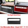 For Benz Smart W451 Fortwo 2011-2015 Carbon Fiber Copilot Storage Box Handle Center CD Gear Shift Panel Interior Trim Sticker