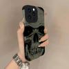 Чехол из натуральной кожи ягненка со скелетом для iPhone 17 Pro Max Air 16 16e 15 14 13 12 11 Pro Max Plus X XS MAX XR Задняя крышка