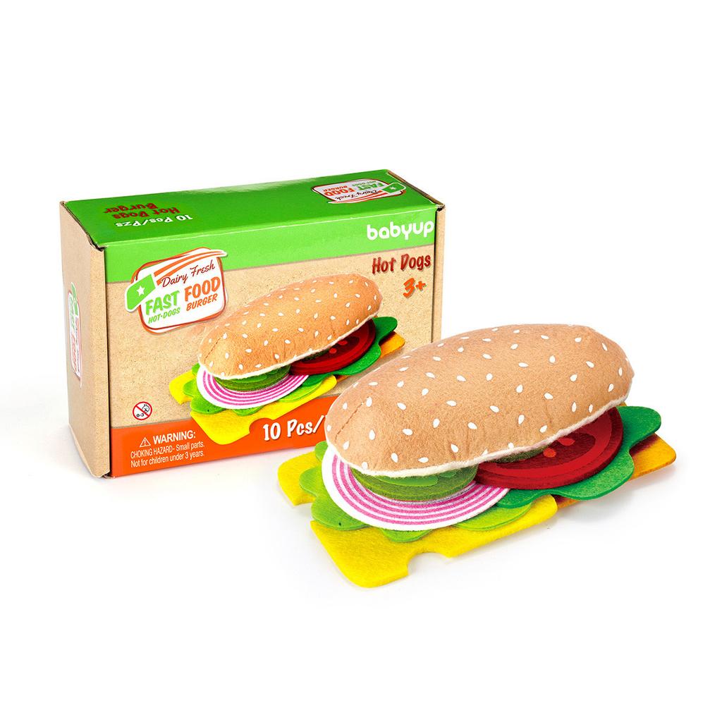 28PCS Felt Food Burger Sandwich Food Set Children Pretend Play Toys Food Sandwich Toys Children's Kitchen Role Playing Gifts