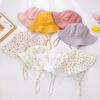 Floral Print Baby Bucket Hats Adjustable Solid Caps for Infant Boys Girls Sunscreen Outdoor Beanies Beach Fishing Headwraps