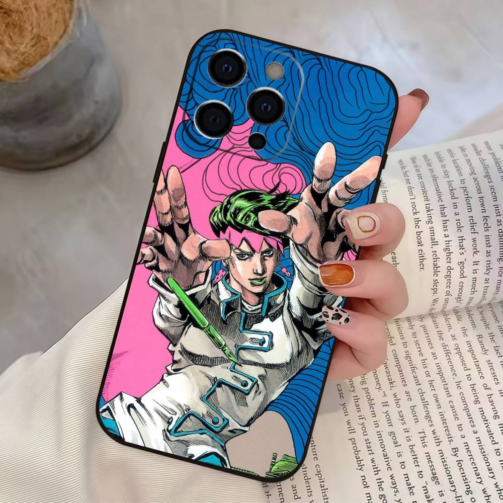 Чехол для телефона JOJO's Bizarre Adventure для iPhone 17,16,15,14,13,12,11 Plus,Pro Max,XS, Мягкий силиконовый черный чехол