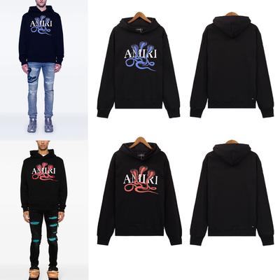 5879 Amiri Весна и Осень Свободный Большой Размер Тонкий Хлопковый Худи с Капюшоном для Пары Высокого Качества