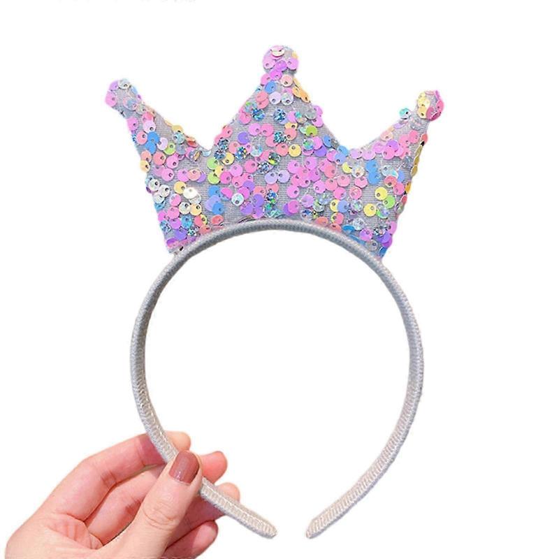 Glittering Crown Hairband Kids Birthday Party Headband Girl Music Festival Hairhoop School Play Stage Photo Hairhoo