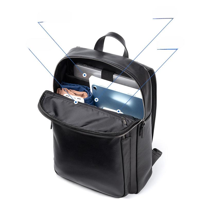 Business Backpack Large Capacity Commuter Men's Bag Fashion Casual Lightweight Men's Baotou Layer Cowhide Trend Backpack