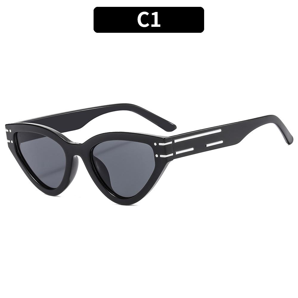 Солнцезащитные очки в ретро-оправе «кошачий глаз» черепахового цвета 2023 года — элегантная авангардная двухцветная маленькая оправа