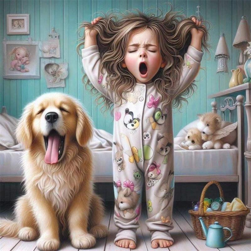 DIY Алмазная картина Прекрасный ребенок вышивка крестом набор Мозаичное искусство Алмазная картина Полный круг Алмазное украшение для дома