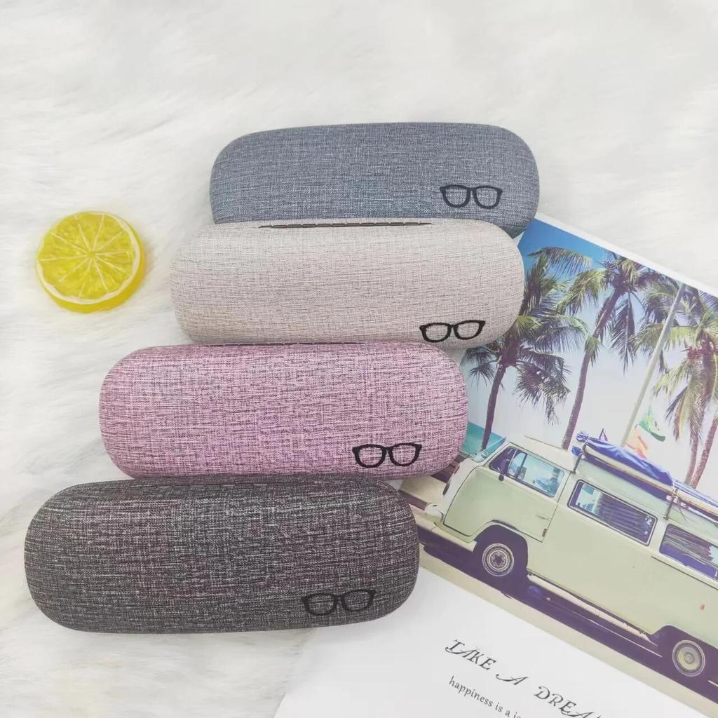 Fashion Glasses Case Hard Shell Linen Fabrics Eyewear Cases Cover Protective for Men Women Sunglasses Eyeglasses Glasses Box