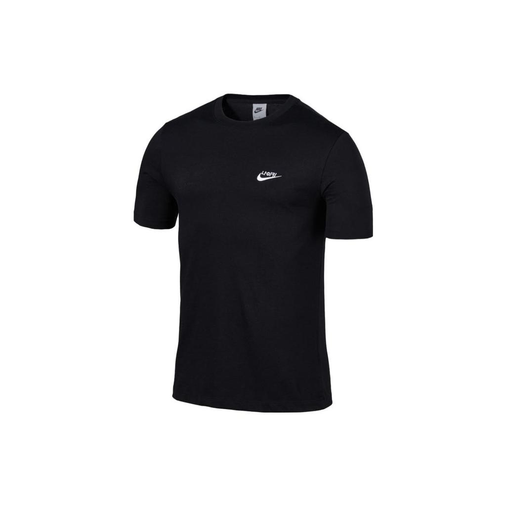 Nike Logo Print Straight-Cut Crew Neck Pullover Short Sleeve T-Shirt Men Tops Black DN6563-010