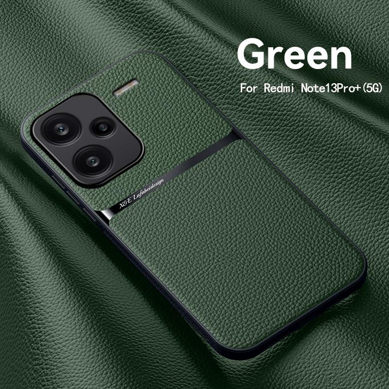 Чехол для телефона из ПУ кожи с текстурой класса люкс для Xiaomi Redmi Note 13 Pro 4G Plus 5G, с ТПУ рамкой, пластиковый, магнитный, противоударный, Fundas