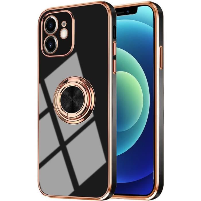 Coque de Protection - E.F.CONNECTION - pour iPhone 12 - Noir - TPU Souple - Antichoc