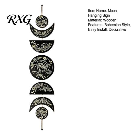 Living Room Solid Wood Decor Boho Wall Decoration, Moon Phases Art, Minimalist Star Wooden Phase Art Gothic Witchy Door Pediment Pediments Hanging