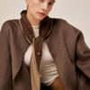 Saint Luxure 100% Wool Triangle Petite Muffler Brown Beige
