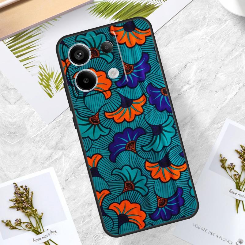 African Wax Fabric Case For Xiaomi Redmi Note 13 Pro 14 12 11 10 15 Pro Plus Redmi 15C 10C 12C 13C 14C 15 Cover