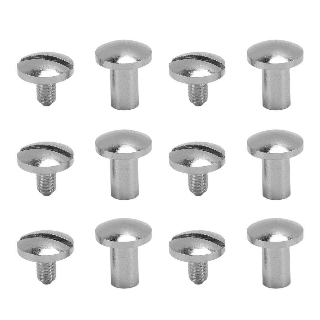 20 комплектов заклепок и винтов из цинкового сплава, кожаные заклепки, серебристые, медные, с дугообразной поверхностью, заклепки и винты для переплета книг для DIY