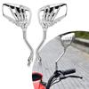 2pcs Motorcycle Chromed Rearview Mirrors 8mm 10mm Thread Skeleton Skull Hand  Handlebar Reflector