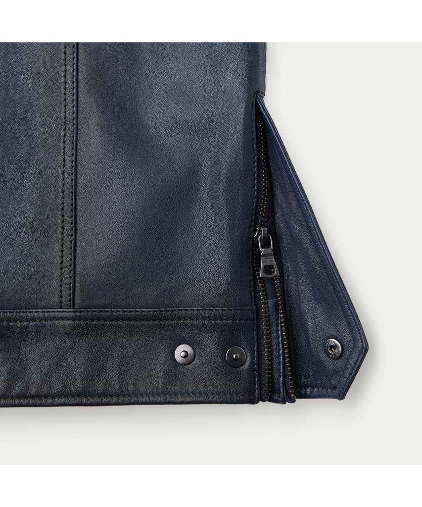 Series Two-Tone Zip-Up Leather Jacket Sauds26301Bux