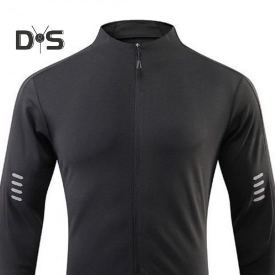 Мужское спортивное пальто с воротником-стойкой, эластичное впитывающее пот, мягкое, дышащее, быстросохнущее, однотонное, на молнии, с длинным рукавом, солнцезащитное пальто для бега в тренажерном зале