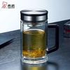 Двухслойная стеклянная чашка для чая с ручкой