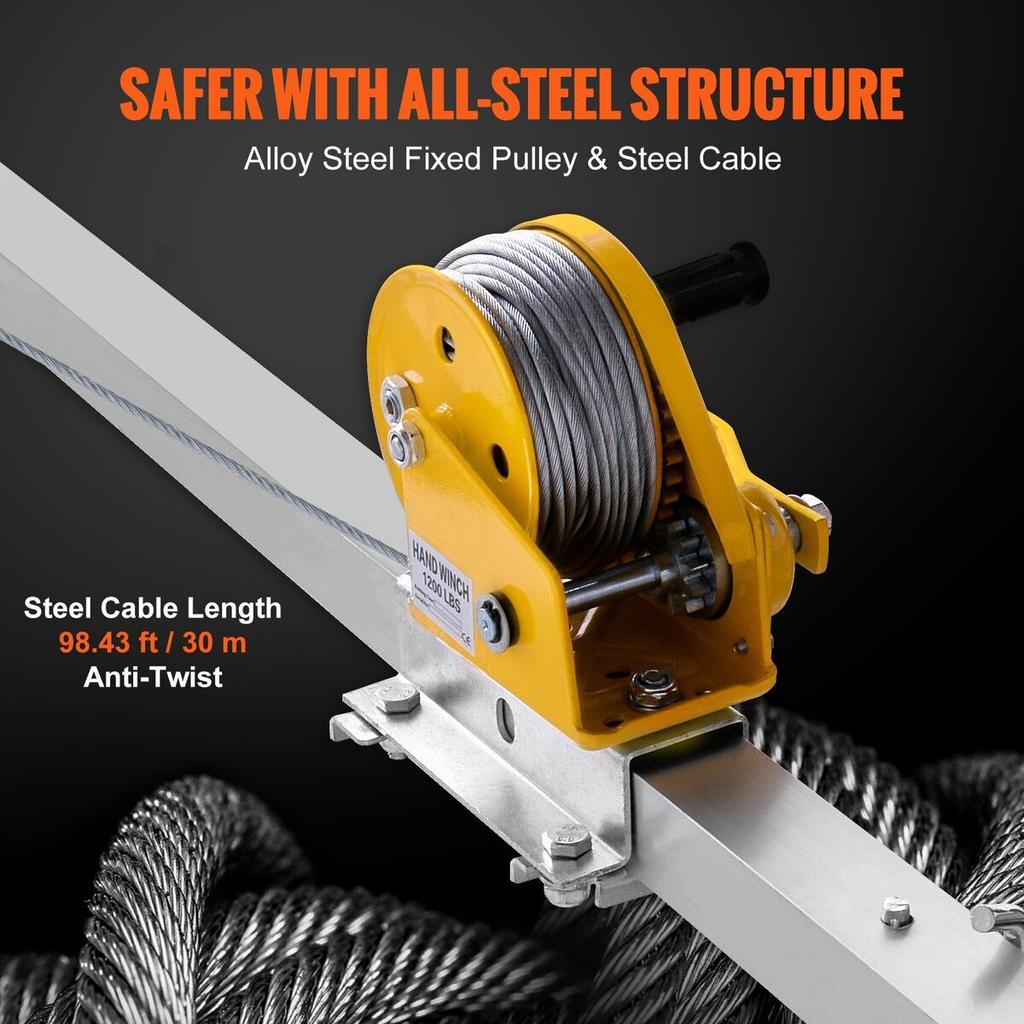 Confined Space Tripod Kit, 1200 lbs Winch, Confined Space Tripod 7' Legs and 98' Cable, Confined Space Rescue Tripod 32.8' Fall Protection, Harness,