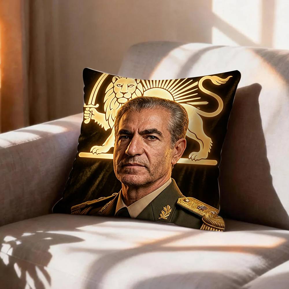 King MMohammad Reza Shah Pahlavi Irann   Pillow Case Pattern Printed Pillowcase For Living Room Sofa Cushion Cover
