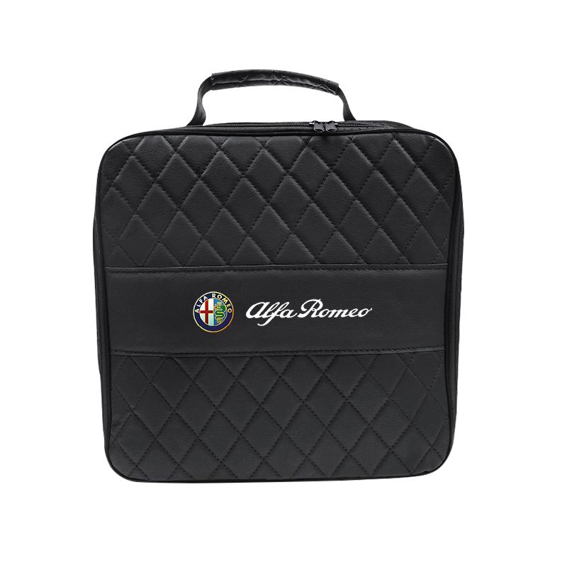 MABX8 Car Charging Cable Storage Bag Trunk Organizer For Alfa Romeo 147 MiTo Giulia 156 159 Stelvio 4C Giulietta Brera Disco Volante