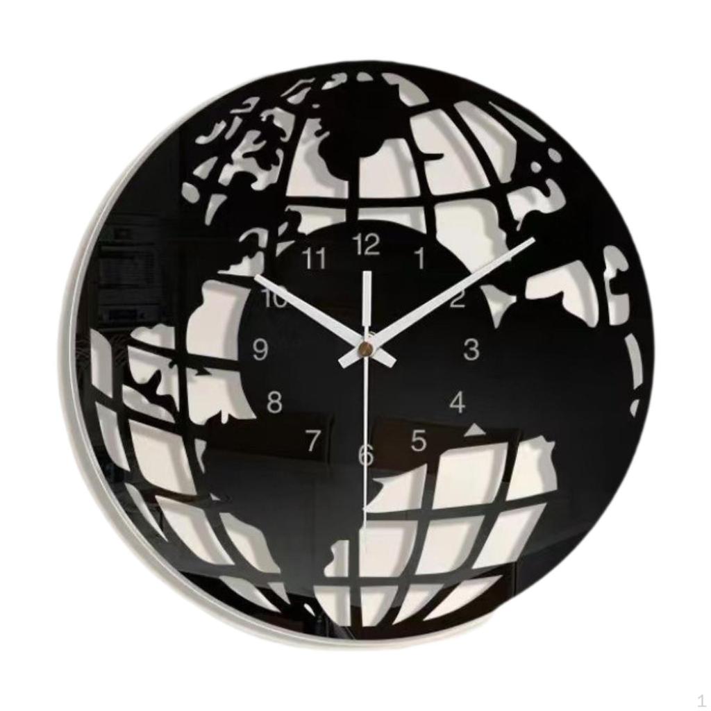 Акриловые настенные часы с рисунком карты мира, механизм, бесшумный, без тиканья, украшение для дома и столовой