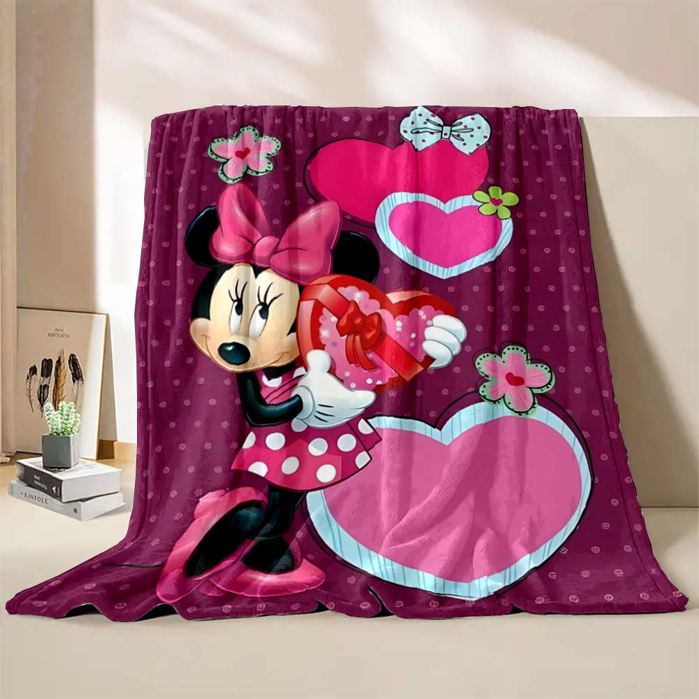 Cartoon Disney Minnie Mouse Mickey Print Blanket Warm and Soft Suitable for Children Adult Luxury Gifts Home Travel Camping