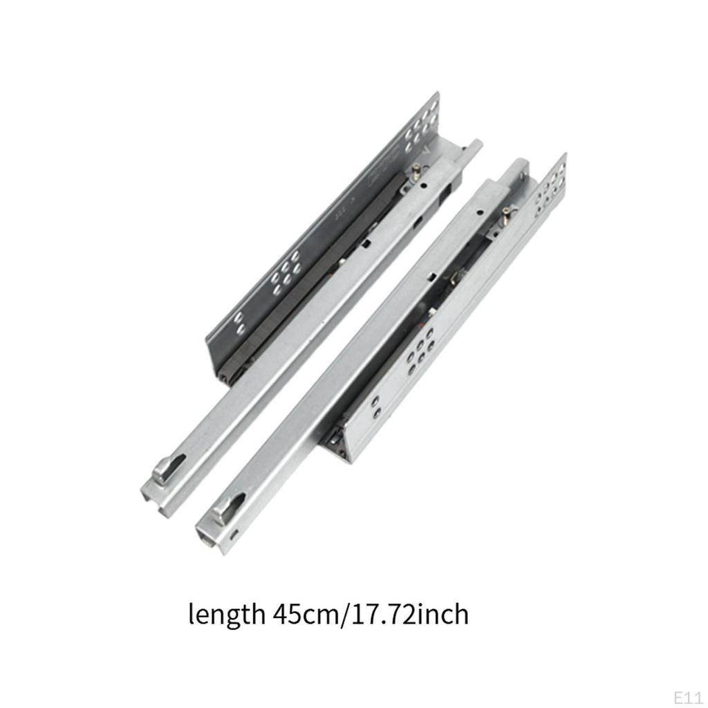 2 Pieces Drawer Slides Under Mount Glide Hide Drawers Track for Bath
