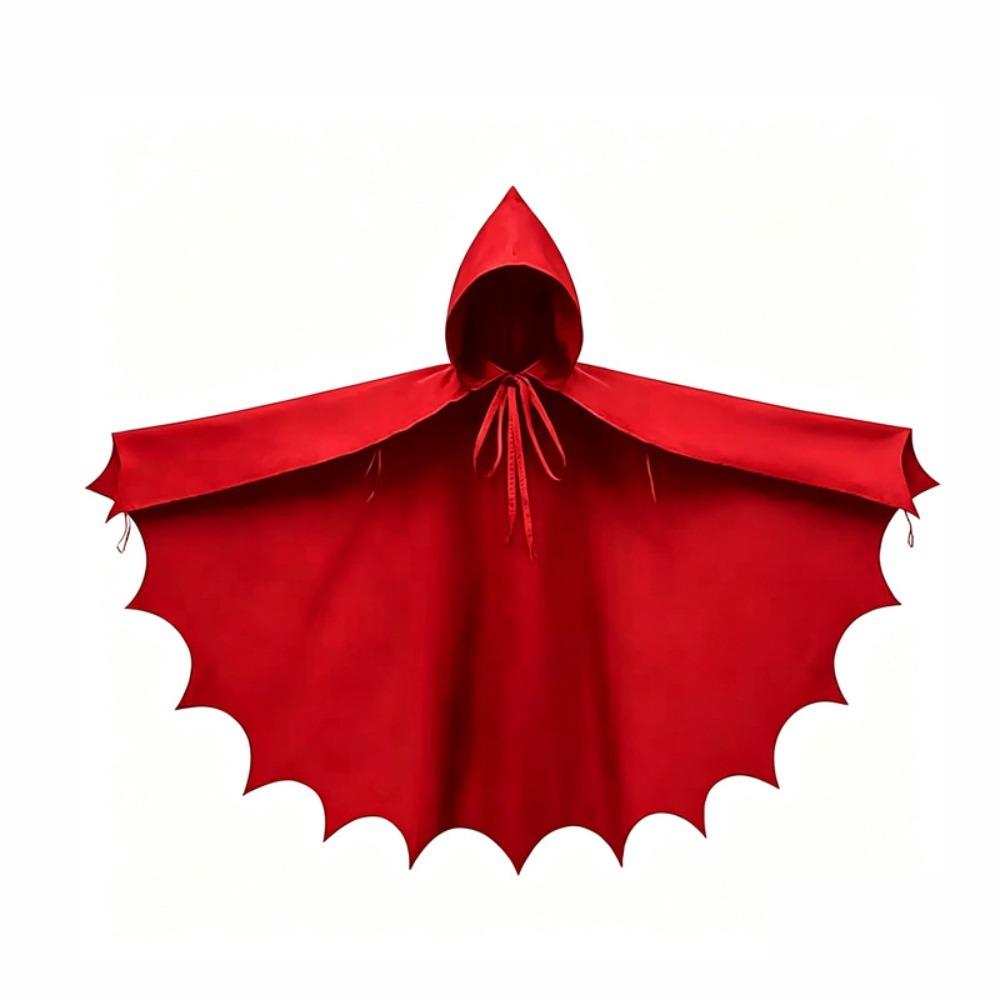 Black/Red Halloween Bat Hooded Cloak with A Finger Loop Cosplay Costume Stage