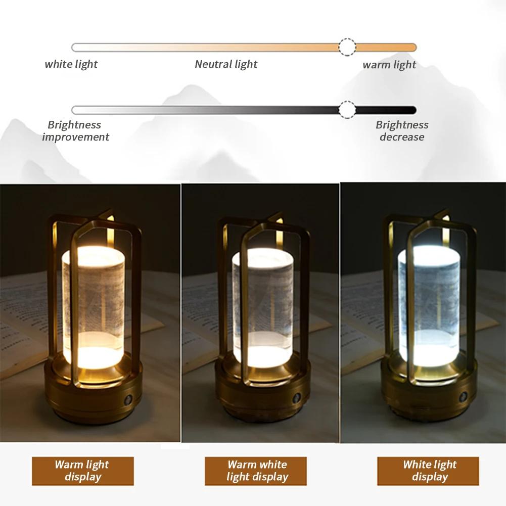 Светодиодная настольная лампа из алюминия и хрусталя для ресторана, бара, настольная лампа с затемнением, атмосфера, 5200 мАч, USB-зарядка, сенсорный выключатель, украшение для спальни