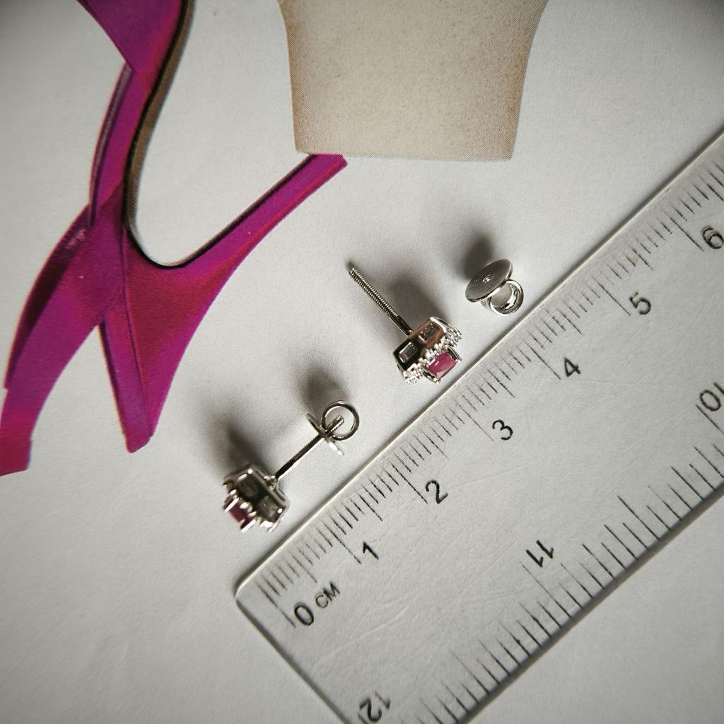 Silver Earrings with Natural Ruby 1.045ct (2187868)